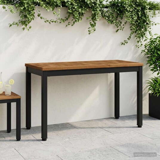 vidaXL Hagebenk 80,5 x 35 x 45 cm Solid akasietre Naturlig og svart