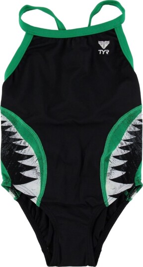 TYR Badedrakt   Shark Bite Diamondfit   Svart/Grønn   TYR   164   Badetøy