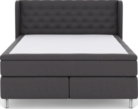 Select No 6 Komplett Sengepakke 180x200 Medium Memory/Pocket Mørkegrå/Metallben