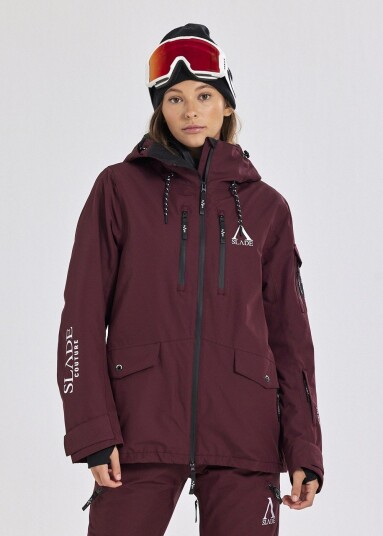 Slade Aspen Shell Jacket W Burgundy 34 Skijakker