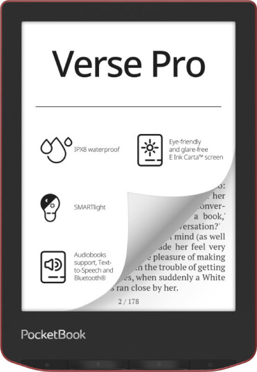PocketBook Verse Pro 6" E-bokleser 16GB Rød PocketBook Verse Pro 6" E-bokleser 16GB Rød