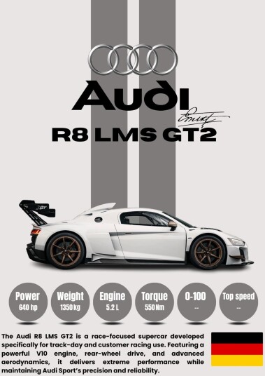 Plakat Audi R8 LMS GT2