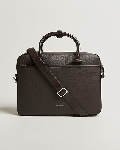 Tiger of Sweden Bosun Grained Leather Briefcase Dark Brown Tiger of Sweden Bosun Grained Leather Briefcase Dark Brown