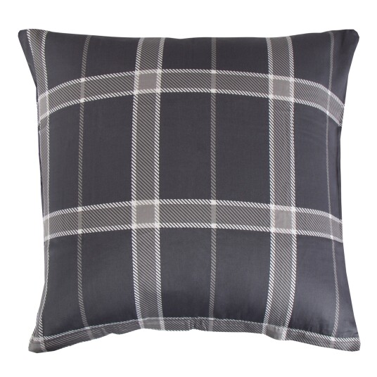 Borg Living Putetrekk - 60x63 cm - 100% Bomullssateng - Big check grey