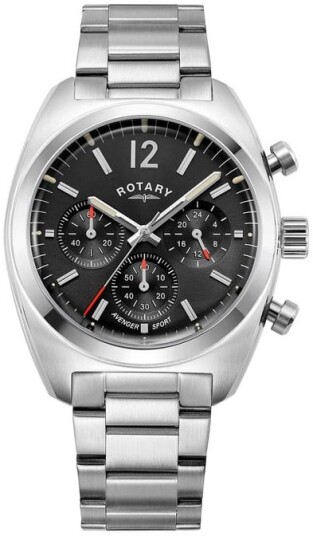 Rotary Herreklokke GB05485/65 Avenger Sort/Stål Ø41 mm Rotary Herreklokke GB05485/65 Avenger Sort/Stål Ø41 mm