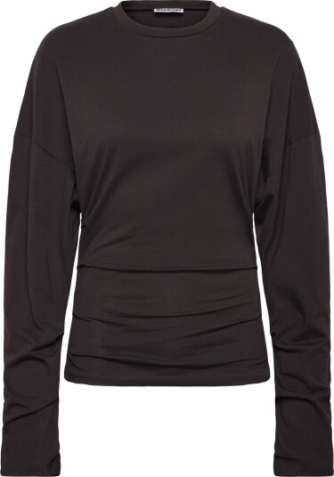Weekday Pleated Long Sleeved Top   Brown   XS