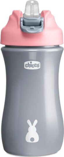 Chicco Tåteflaske Med Myk Tut 350ml Fra 2 År Rosa/Grå Chicco Tåteflaske Med Myk Tut 350ml Fra 2 År Rosa/Grå