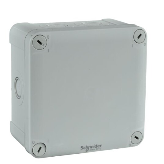 Schneider Electric ENN05085 Koblingsboks grå, knock-outs, utvendig 105 x 105 x 55 mm