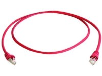 Telegärtner DataVoice Office - Koblingskabel - RJ-45 (hann) til RJ-45 (hann) - 3 m - 5.8 mm - SFTP, PiMF - CAT 6a - med støvel, halogenfri, uten hindringer, flertrådet - rød, RAL 3018
