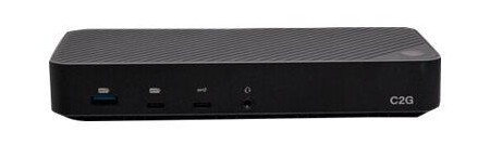 C2G USB-C 11-in-1 Hybrid DisplayLink and DP Alt Mode Triple 4K Docking Station with HDMI, DisplayPort, Ethernet, USB, 3.5mm Audio and Power Delivery