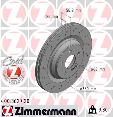 Bremseskive ZIMMERMANN 400.3627.20