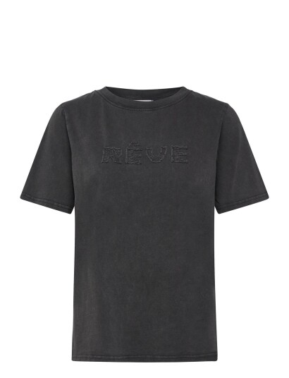 Coster Copenhagen Reve Washed T Shirt Mid Sleeve Black L