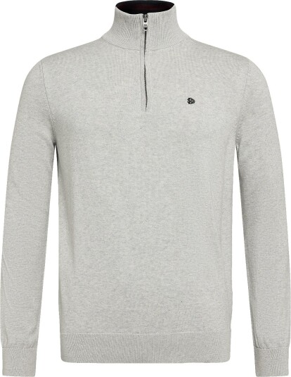 Superdry Prep Essential Cotton Half Zip - LIGHTNING GREY MARL - S
