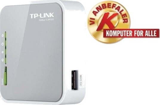 TP-Link TL-MR3020 Bærbar 3G/4G Trådløs Ruter med Ethernet og USB - Hvit
