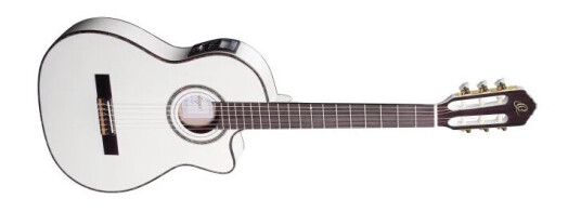 Ortega Guitars Ortega Rce145wh Klassisk Gitar 4/4 Med Mik, Thin, Gloss Hvit