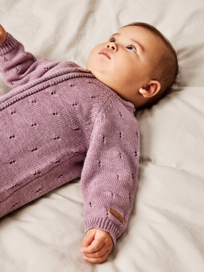 Name It Wrilla Wool Long Sleeve Knit Suit Rosa 86