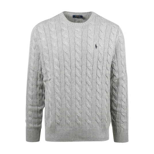 Ralph Lauren Ls Driver Cn-Long Sleeve-Sweater Fawn Grey Heather Ralph Lauren Ls Driver Cn-Long Sleeve-Sweater Fawn Grey Heather