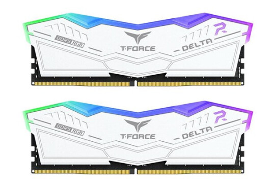 Team Group T-Force Delta RGB DDR5-7200 32GB CL34 Dual Channel 2 pcs Intel XMP Hvit med RGB Team Group T-Force Delta RGB DDR5-7200 32GB CL34 Dual Channel 2 pcs Intel XMP Hvit med RGB