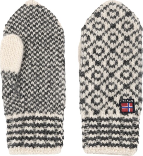 Devold Svalbard Wool Mitten Offwhite/anthracite L Devold Svalbard Wool Mitten Offwhite/anthracite L
