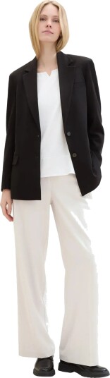 Tom Tailor T Shirt Fabric Mix Crew Neck   White   M