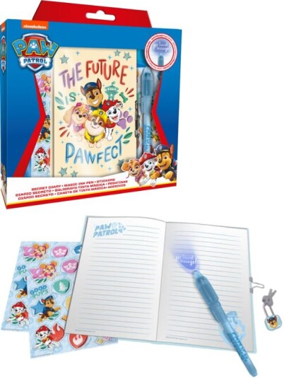 Paw Patrol dagbok med magisk penn og klistremerker Paw Patrol dagbok med magisk penn og klistremerker