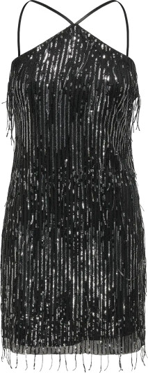 ONLY Onlspacy Sl Halterneck Sequins Dress Wvn   Black   XL