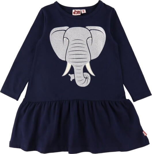 DYR Kjole Zanzi Navy Glitter m. Elefant DYR 4 år (104) Kjole Blå