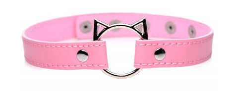 Kinky Kitty Ring Slim Choker Pink