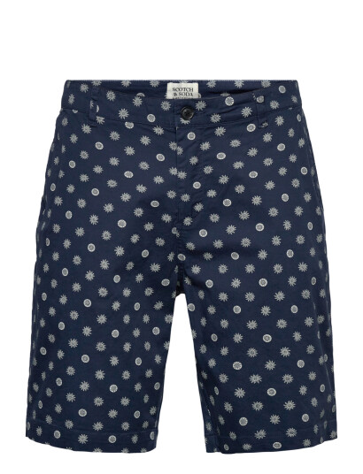 Scotch & Soda Stuart Printed Stretch Cotton Chino Shorts Navy XL