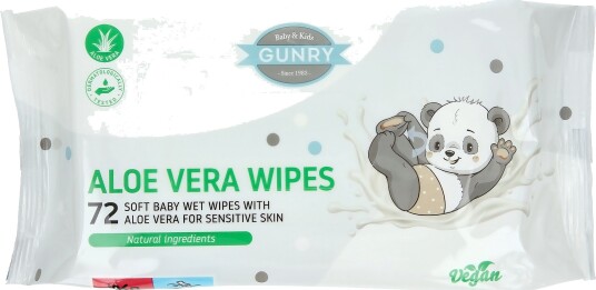Gunry Baby Wet Wipes Aloe Vera 72 stk