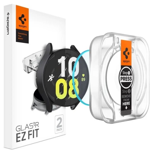 Spigen Samsung Galaxy Watch 6 (44mm) Spigen EZ Fit GLAS.tR Skjermbeskytter - 2 stk - Gjennomsiktig