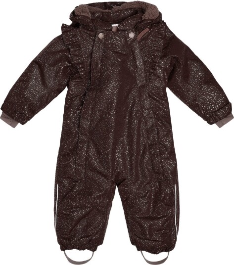 En Fant Baby Snowsuit W. Frills COFFEE BEAN 80 En Fant Baby Snowsuit W. Frills COFFEE BEAN 80