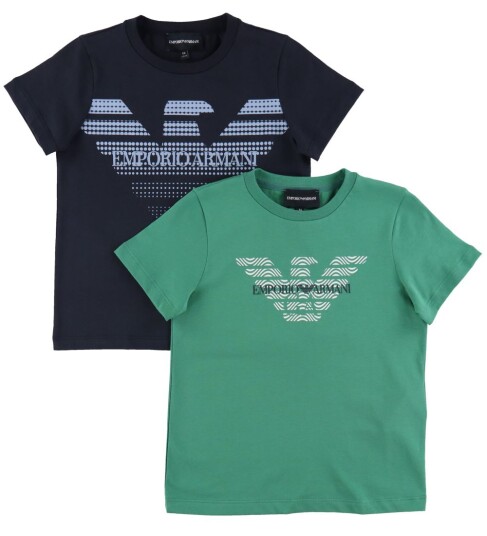 Giorgio Armani Emporio Armani T Skjorte 2 pack Grønn/Navy m. Logo Emporio Armani 6 år 116 T skjorte Blå