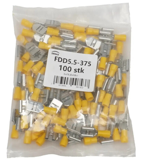 Stor gul hun kabelsko 10.9mm 100stk Farge gul for store strømtrekk pose