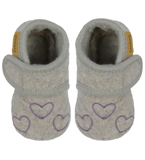 En Fant Wool Slippers W. Embroidery - Grey - 19\20 En Fant Wool Slippers W. Embroidery - Grey - 19\20
