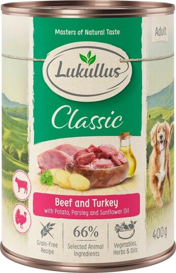 Lukullus Våtfôr & Kalkun Storfe 24 X 400 G