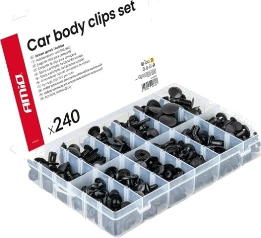 Sett Med Bilclips Og Karosseriklips Medium 240 Stk Amio 04737