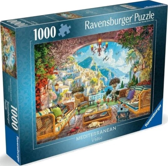 Ravensburger Puslespill 1000 Brikker Middelhavsterrasse Utsikt Ravensburger Puslespill 1000 Brikker Middelhavsterrasse Utsikt