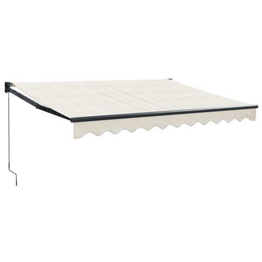 vidaXL Uttrekkbar markise kremhvit 3,5x2,5 m stoff og aluminium