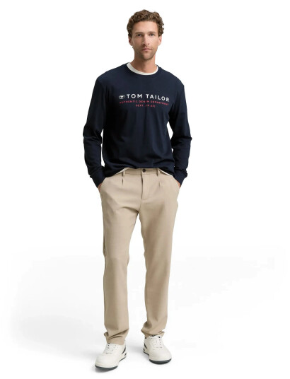 Tom Tailor Printed Longsleeve - Navy - M Tom Tailor Printed Longsleeve - Navy - M