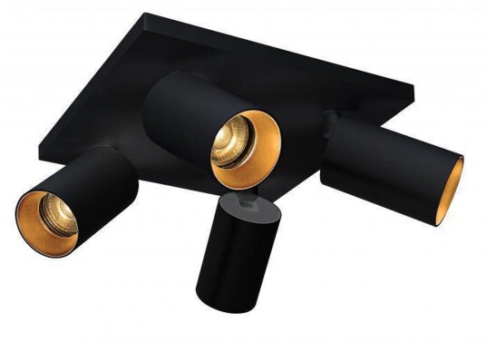 NorDesign OZ K4 taklampe med 4 spotter - Svart/gull NorDesign OZ K4 taklampe med 4 spotter - Svart/gull