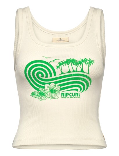 Rip Curl Ocean Break Rib Tank Cream L Rip Curl Ocean Break Rib Tank Cream L
