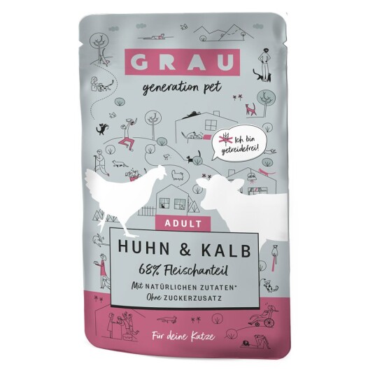 Grau Økonomipakning Adult Kornfri 32 X 125 G Kylling Og Kalvekjøtt Grau Økonomipakning Adult Kornfri 32 X 125 G Kylling Og Kalvekjøtt