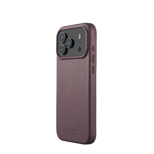 Mujjo MagSafe Lommebokdeksel i Skinn for iPhone 17 Pro Max Bronse Rød
