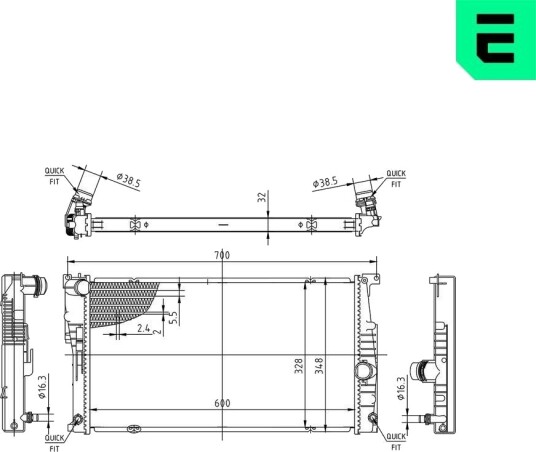 ERA 673541 Radiator motorkjøling