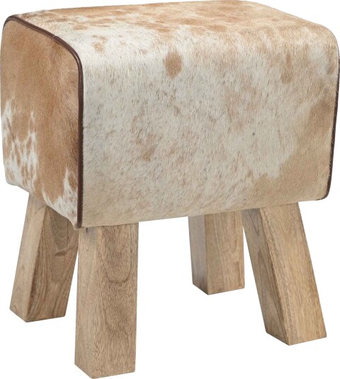 vidaXL benk 40 x 30 x 45 cm Ekte Lær Brun og hvit