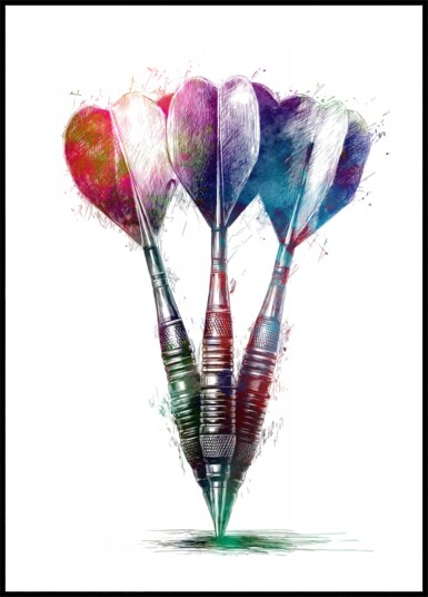 Vibrant Dart Game Plakat / 40x50
