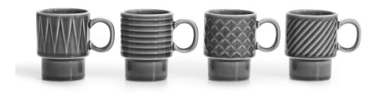 Sagaform Coffee & More espressokopp 4-stk. Grå