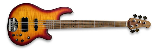 Lakland Skyline 55-02 Deluxe Bass 5-Str Quilted Maple Top, Cherry Sunburst Satin