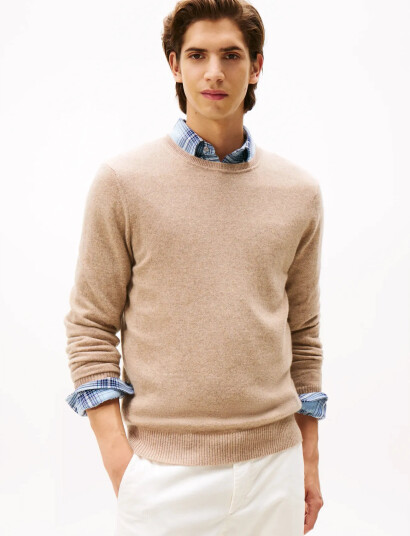 Tommy Hilfiger Dc Cashmere C Nk - Brown - M Tommy Hilfiger Dc Cashmere C Nk - Brown - M